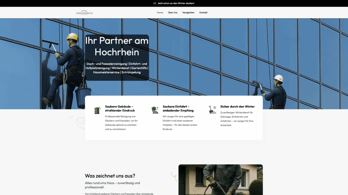 Website Gebäudeservice Hochrhein